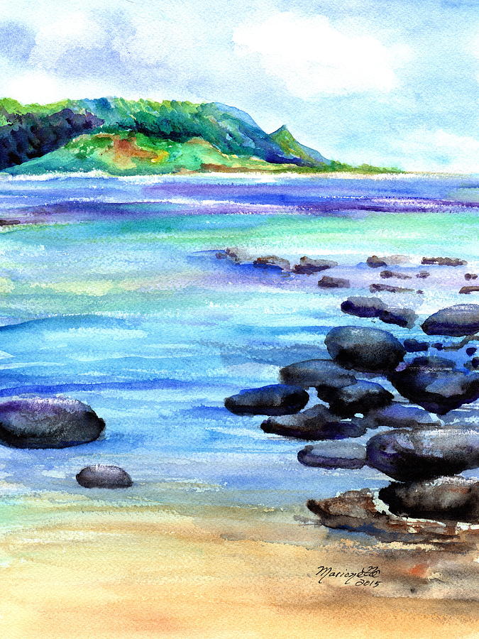 Hanalei Bay Love Painting by Marionette Taboniar