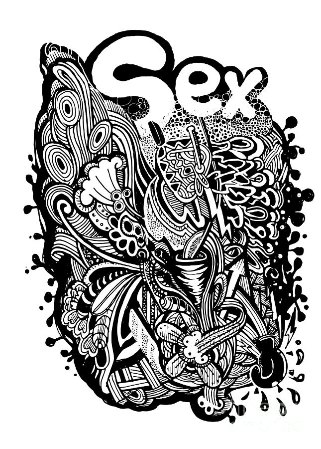 Hand Drawn Doodle Sex Background Digital Art By Pakpong