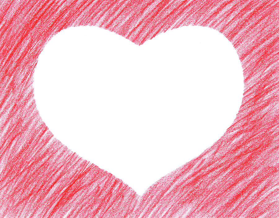 Abstract Photograph - Hand-drawn red heart shape by GoodMood Art