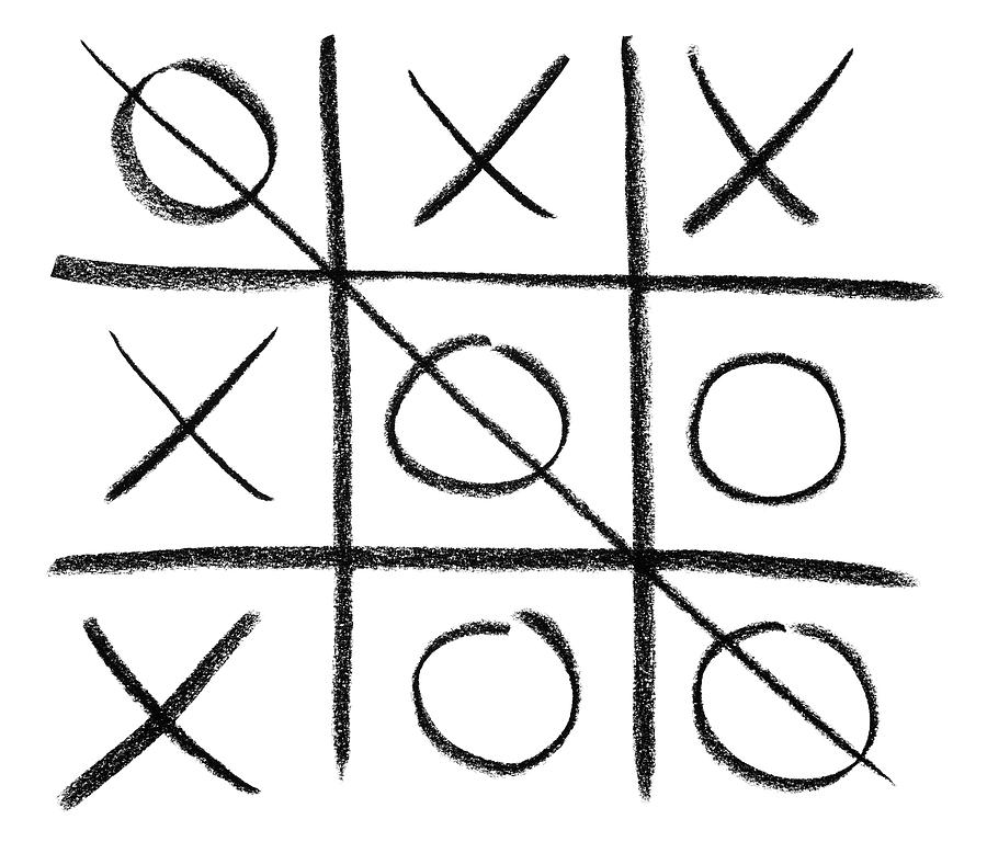 Abstract Photograph - Hand-drawn tic-tac-toe game by GoodMood Art