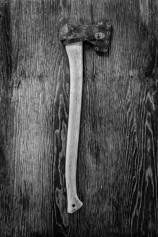 Black And White Photograph - Hand Forged Axe by YoPedro