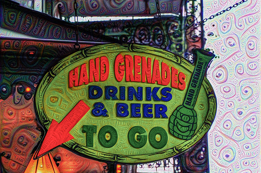 Hand Grenades Drinks and Beer to Go Painting by Bill Cannon