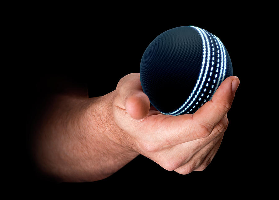Cricket Digital Art - Hand Holding Cricket Ball by Allan Swart