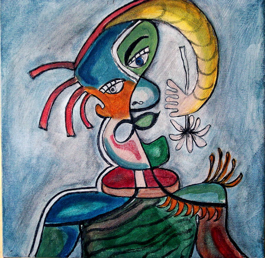 Abstract Face Painting - Hand Me A Flower by W Todd Durrance Abstract Face Painting - Hand Me A Flower by W Todd Durrance