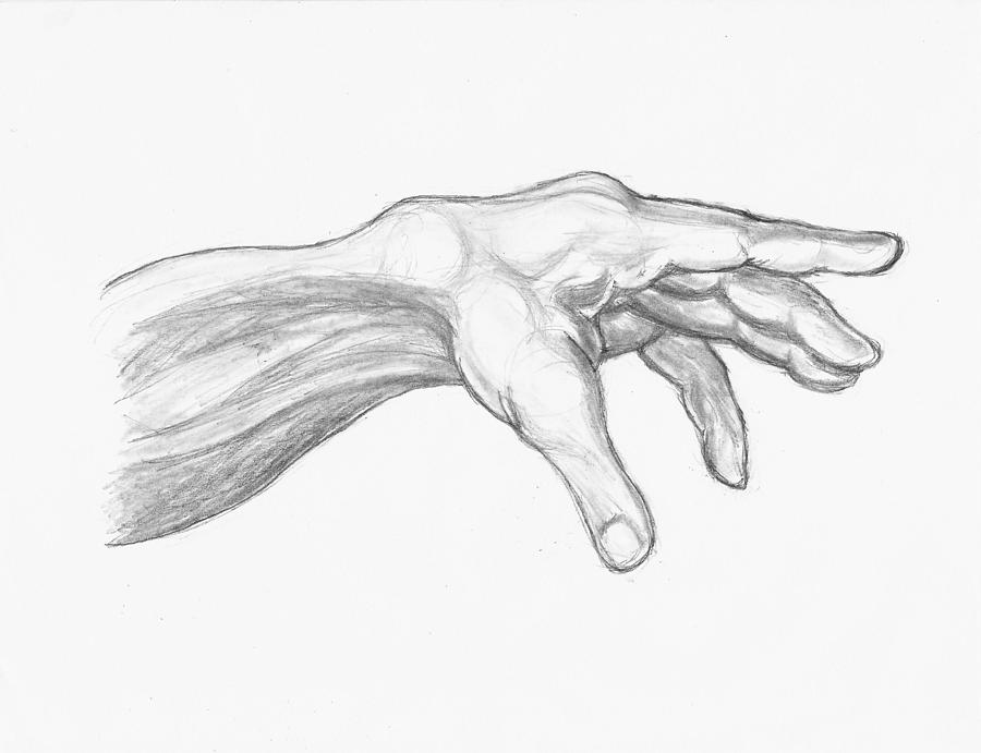 Michelangelo Drawing - Hand of Adam Reaching by Sam Pako