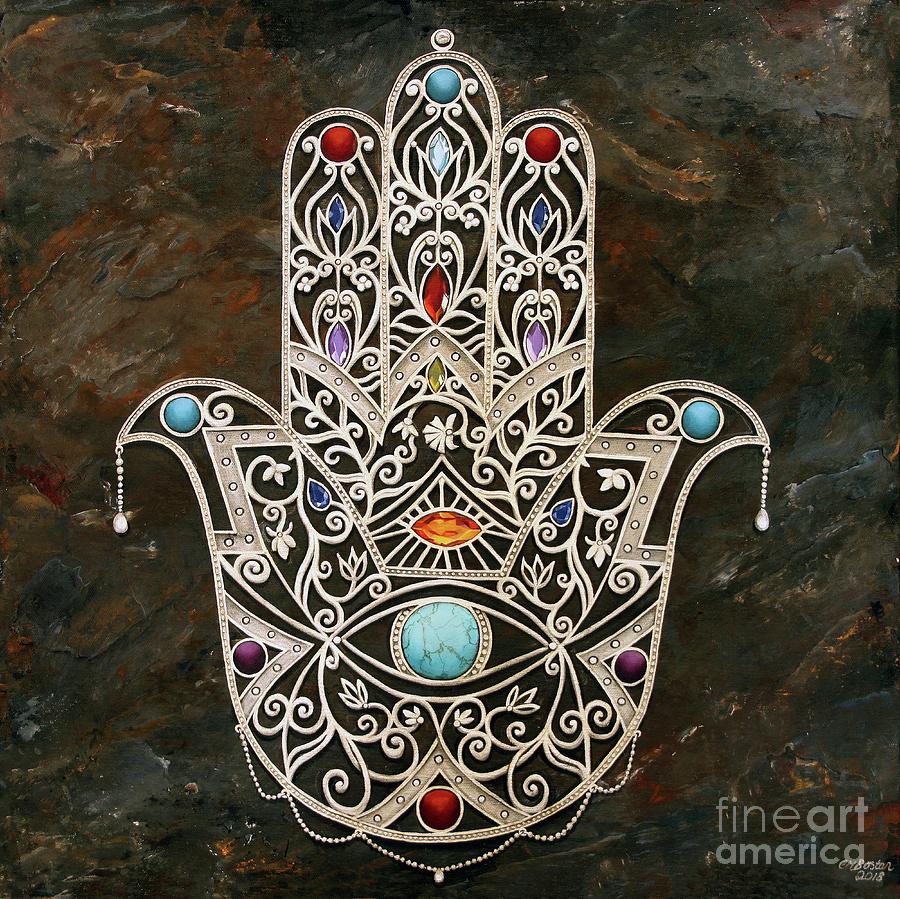 Hand of Fatima Painting by Carol Bostan