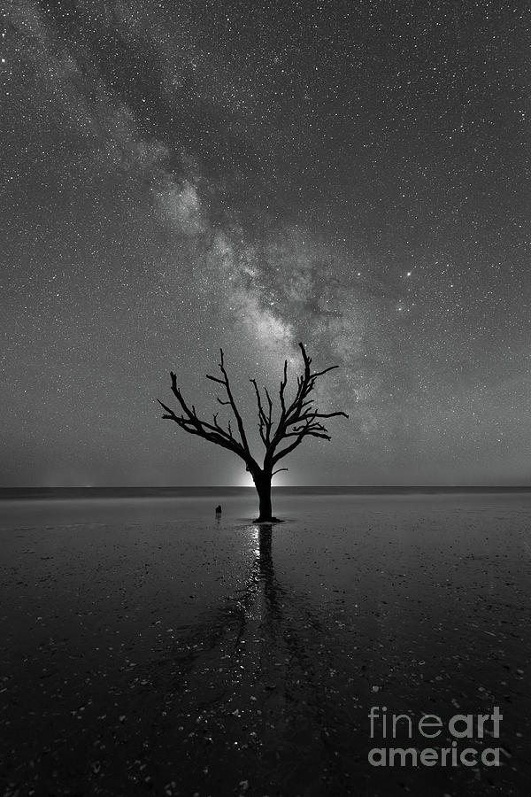 Hand Of God Milky Way Portrait BW  Photograph by Michael Ver Sprill