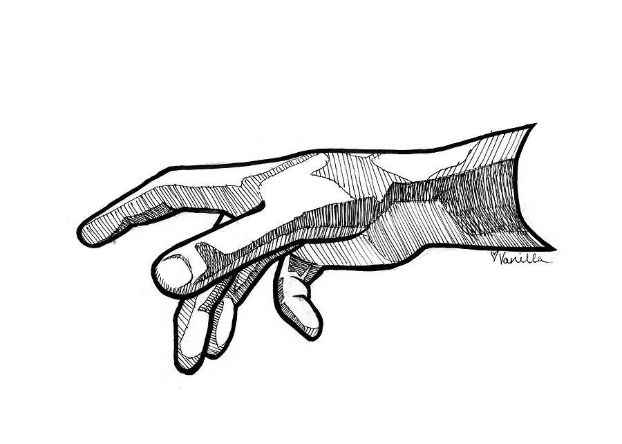 Hand Of God Drawing by Nadia Vanilla