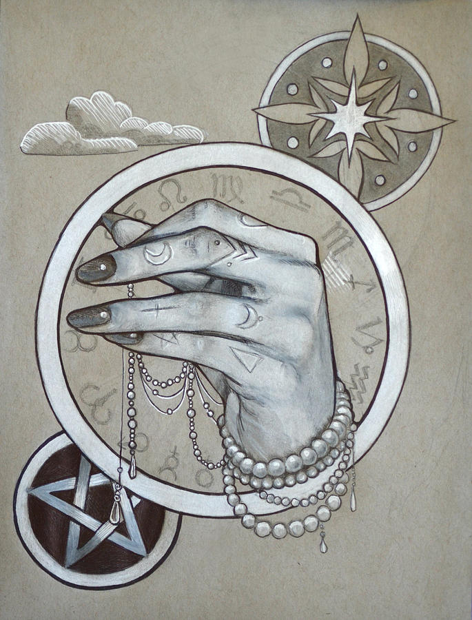 Hand of the Witch Drawing by Amber Lamar Fine Art America