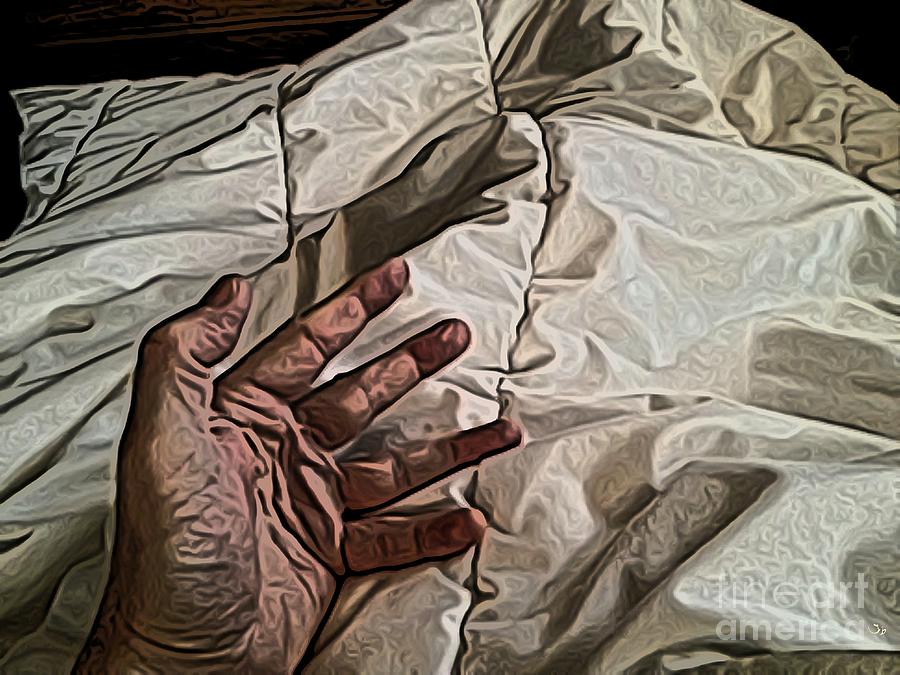 Hand Digital Art - Hand on Comforter by Ron Bissett