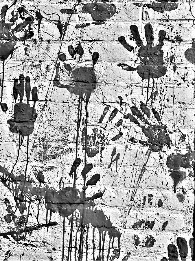 HAND PRINT in B W Photograph by Rob Hans