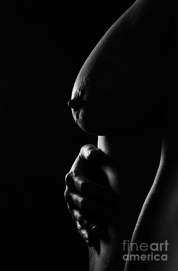 593px x 900px - Hand Under Naked Breast in Black White - 3041BW Photograph by Cee Cee - Nude  Fine Arts - Fine Art America