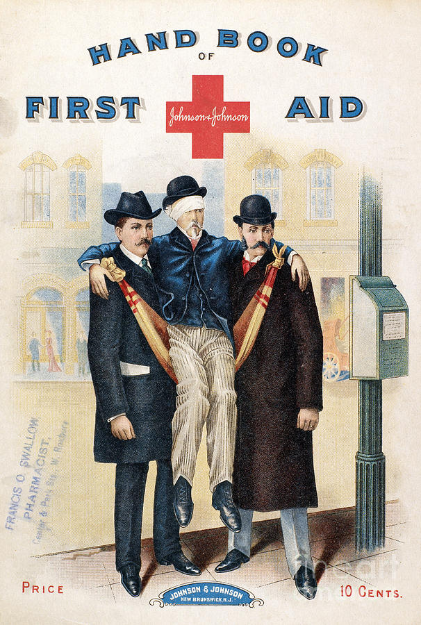 Handbook: First Aid Photograph by Granger