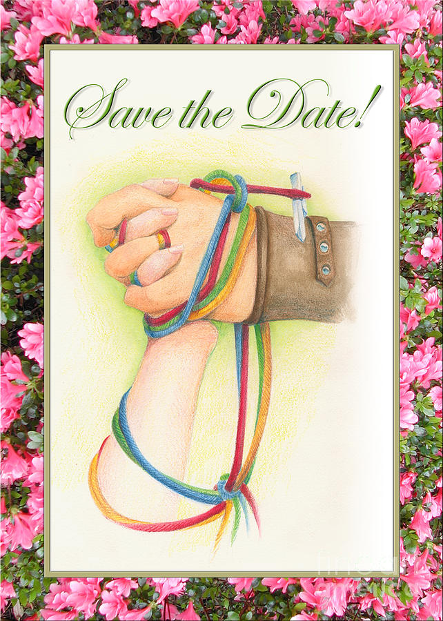 Handfasting Save the Date Painting by Melissa A Benson