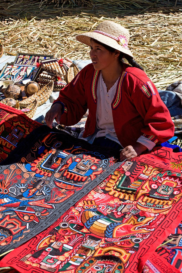 Handicraft Selling At Uros Islands Photograph