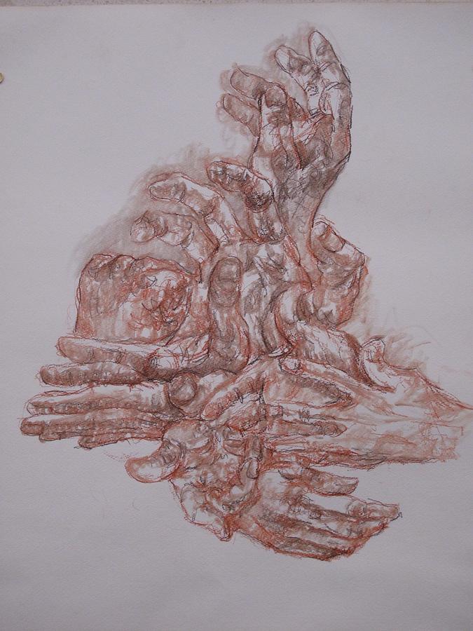 Hands 2 Drawing by JingLu Zhao - Fine Art America