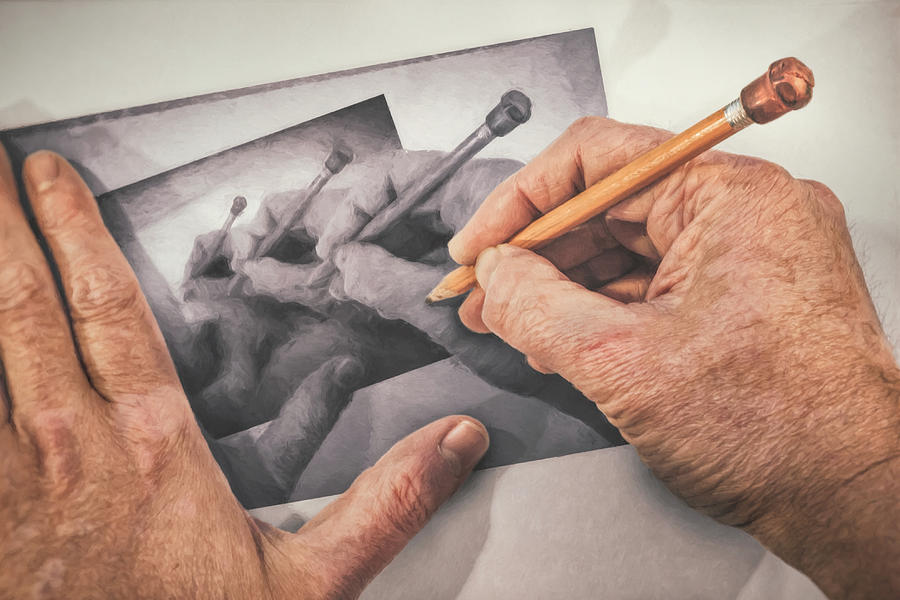 Hands Photograph - Hands Drawing Hands by Scott Norris