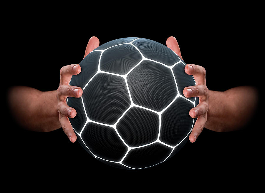Hands Gripping Soccer Ball Digital Art By Allan Swart