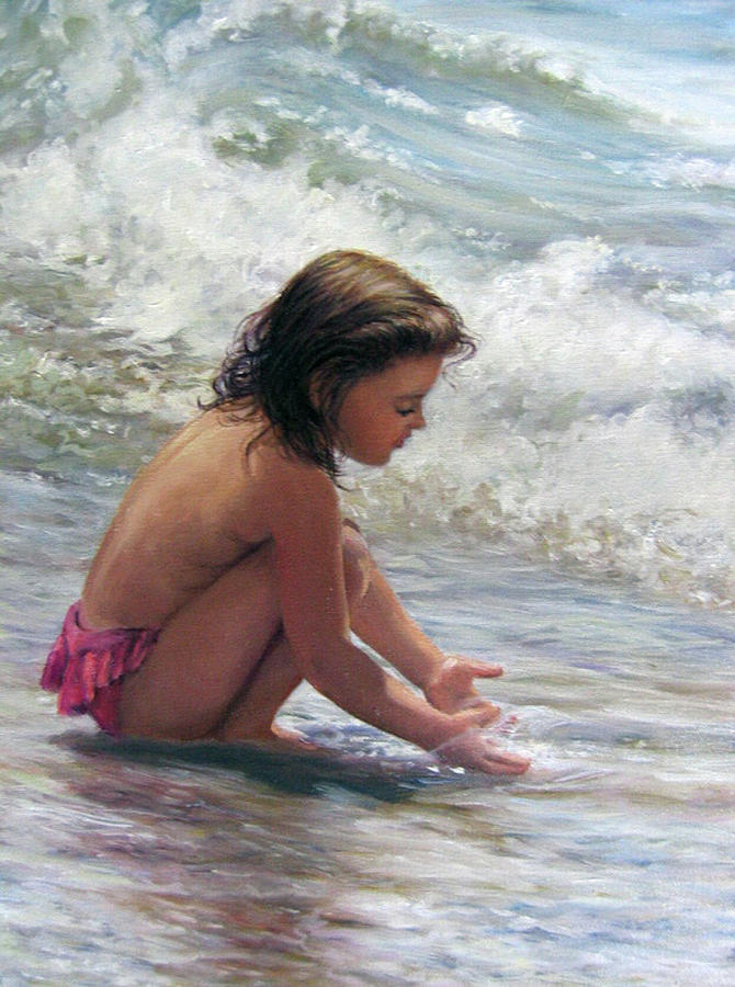 Hands in the Sea Painting by Marie Witte