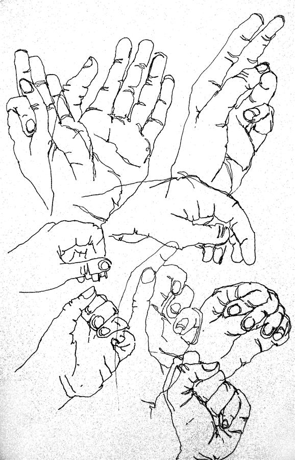 Hands Drawing by James Huntley