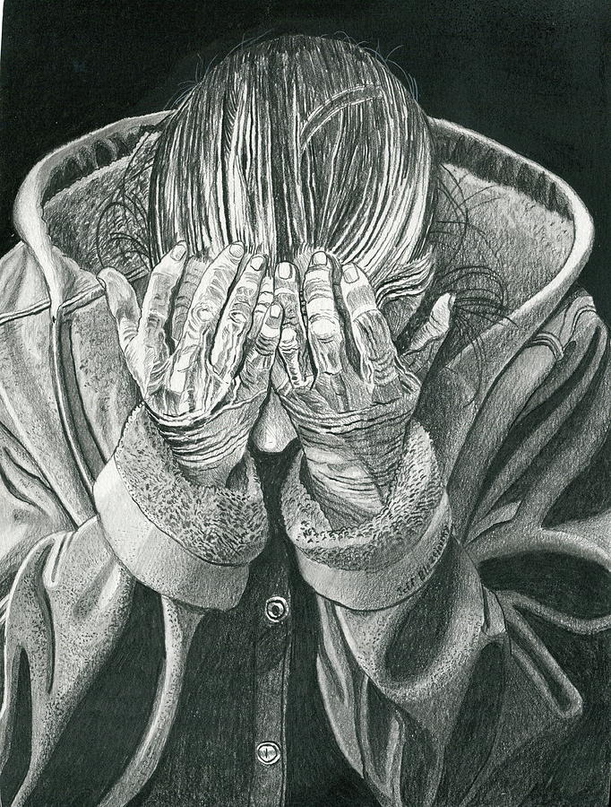 Despair Drawing by Jeff Blazejovsky