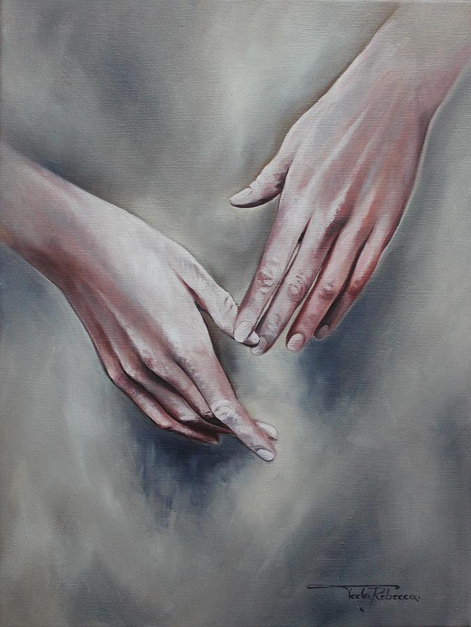 Hands Painting - Hands study by Rebecca Tecla