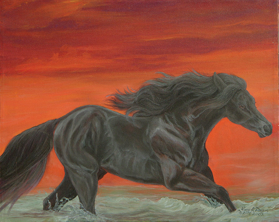 Sunset Painting - Handsome Chap by Nancy Degan