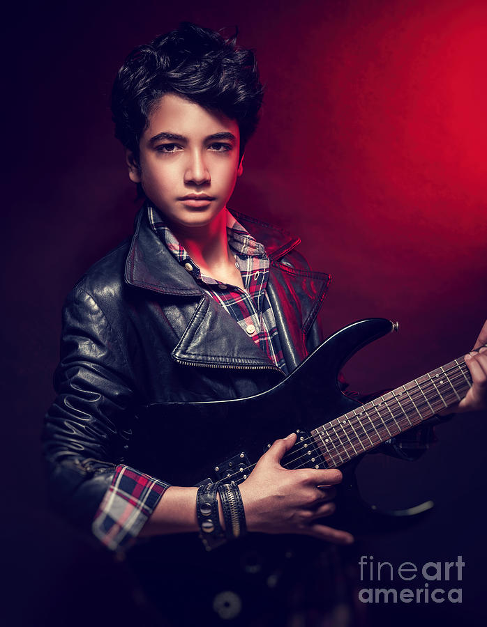 Handsome guy with guitar Photograph by Anna Om