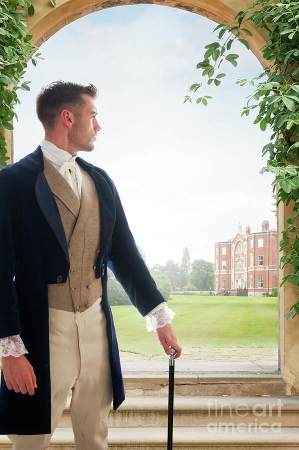 Handsome Victorian Man Looking Towards A Country Mansion Photograph by Lee Avison