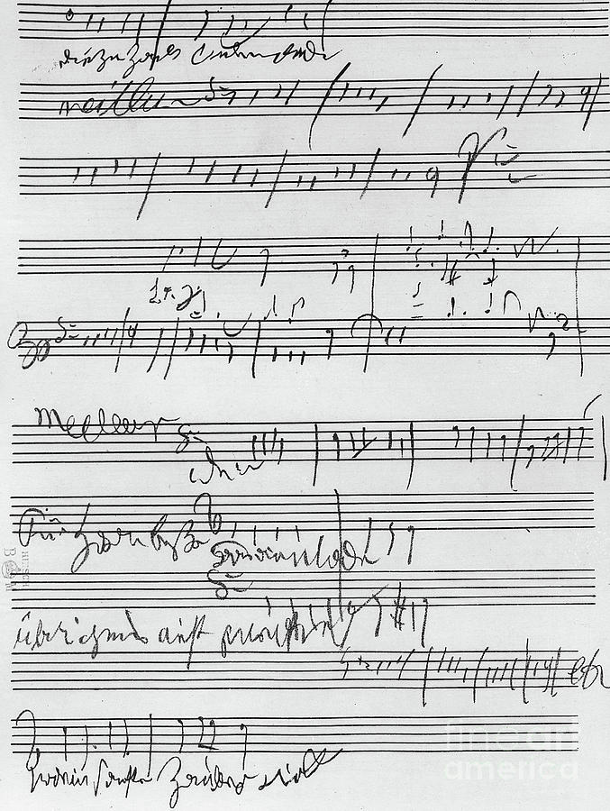 Handwritten musical score Drawing by Beethoven