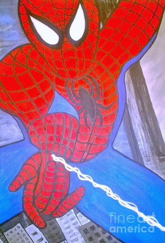 Spider Man Painting - Hang Loose by Nan Hand