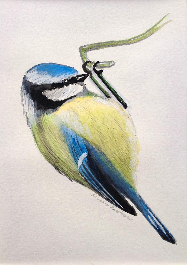 Hang On Blue Tit Painting