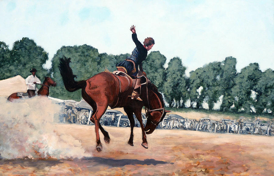 Horse Painting - Hang on Hastings by Tom Roderick