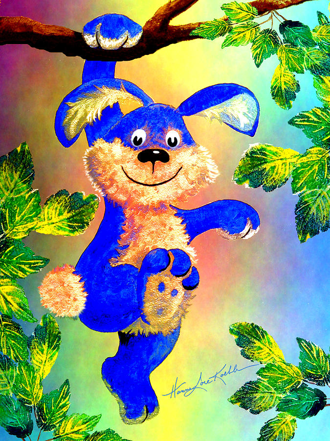 Hang With Me Bunny Painting by Hanne Lore Koehler