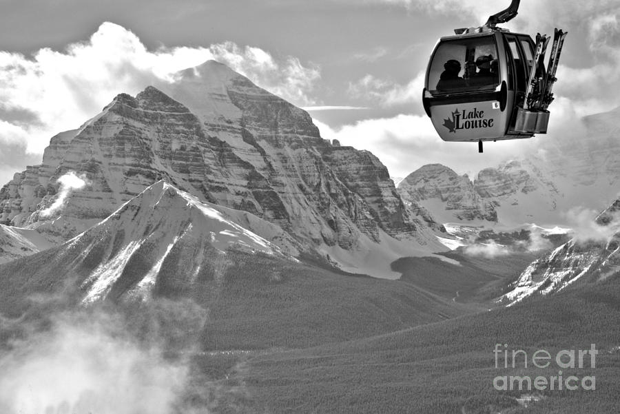 Hanging Above The Canadian Rockies Black And White Photograph by Adam Jewell