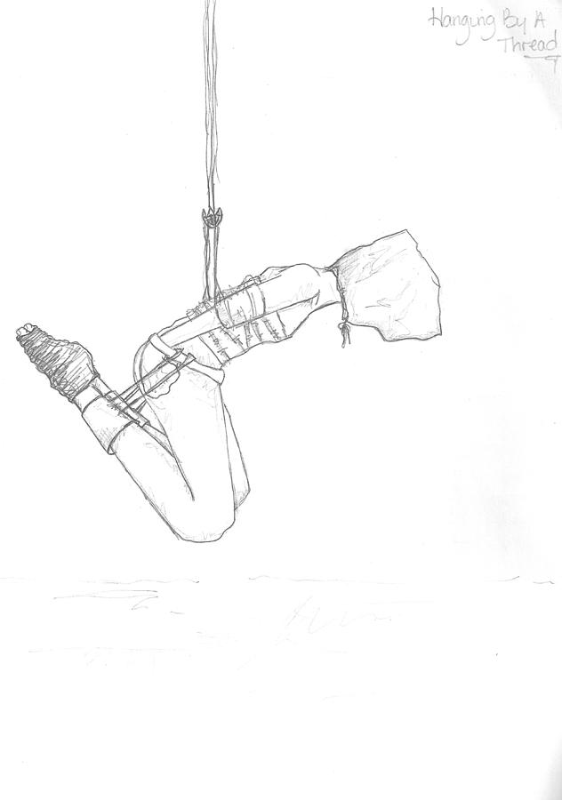 Hanging by a Thread is a drawing by Karissa Bishop which was uploaded on Ju...