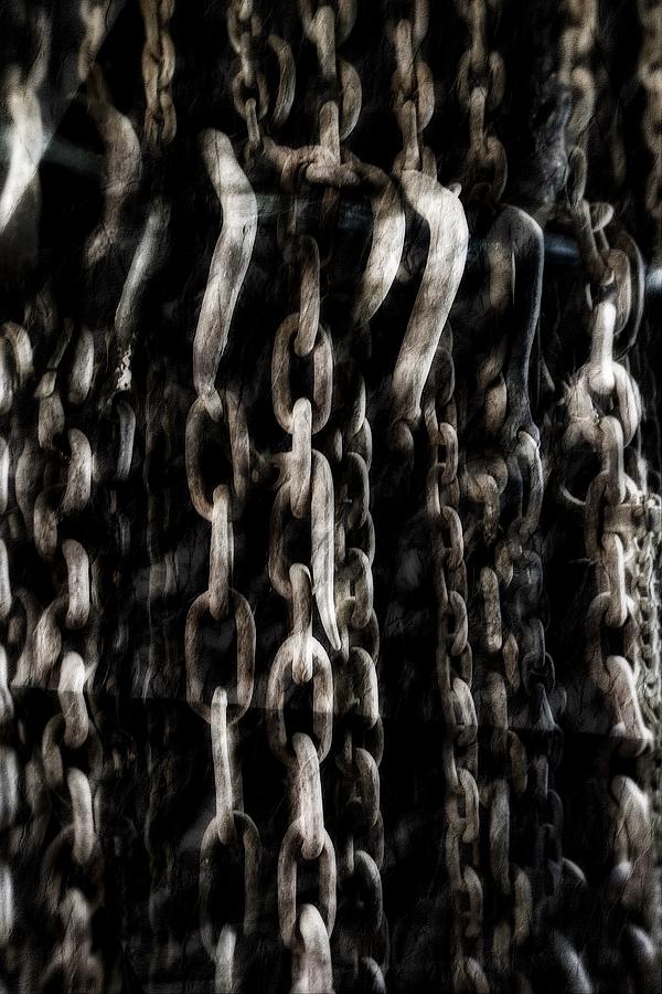 Rusted Chains Photograph - Hanging Chains by Joan Reese