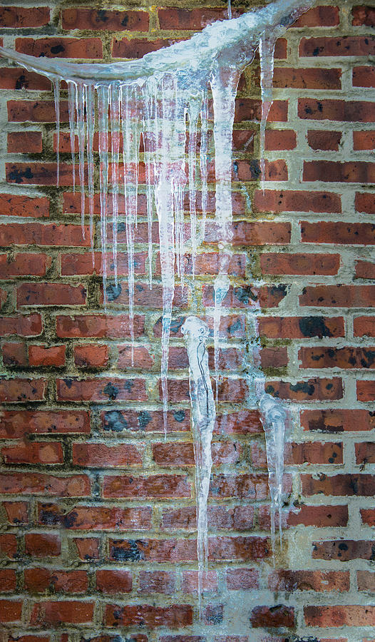Hanging Ice And Brick Wall Photograph by Gary Slawsky