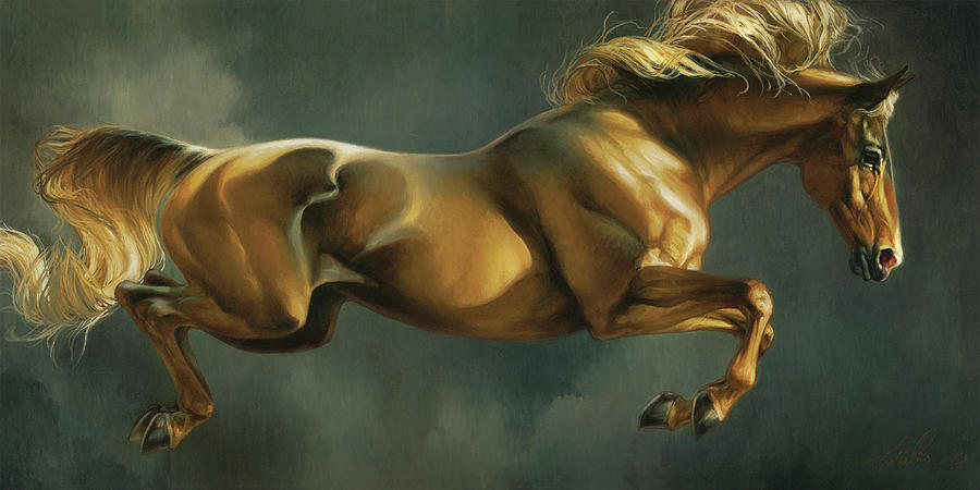 Horse Painting - Hanging in the Balance by Heather Edwards