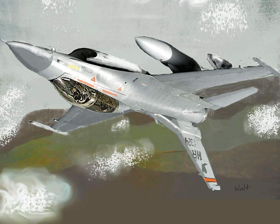 Military Digital Art - Hanging In The Seat by Walter Chamberlain Military Digital Art - Hanging In The Seat by Walter Chamberlain