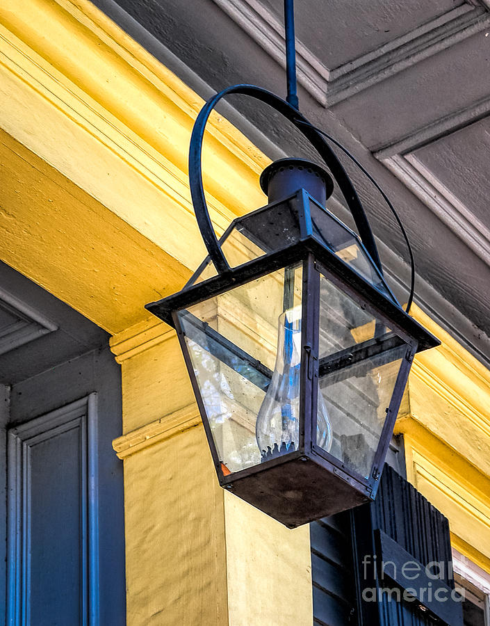 Hanging Lamp with Chimney - NOLA Photograph by Kathleen K Parker