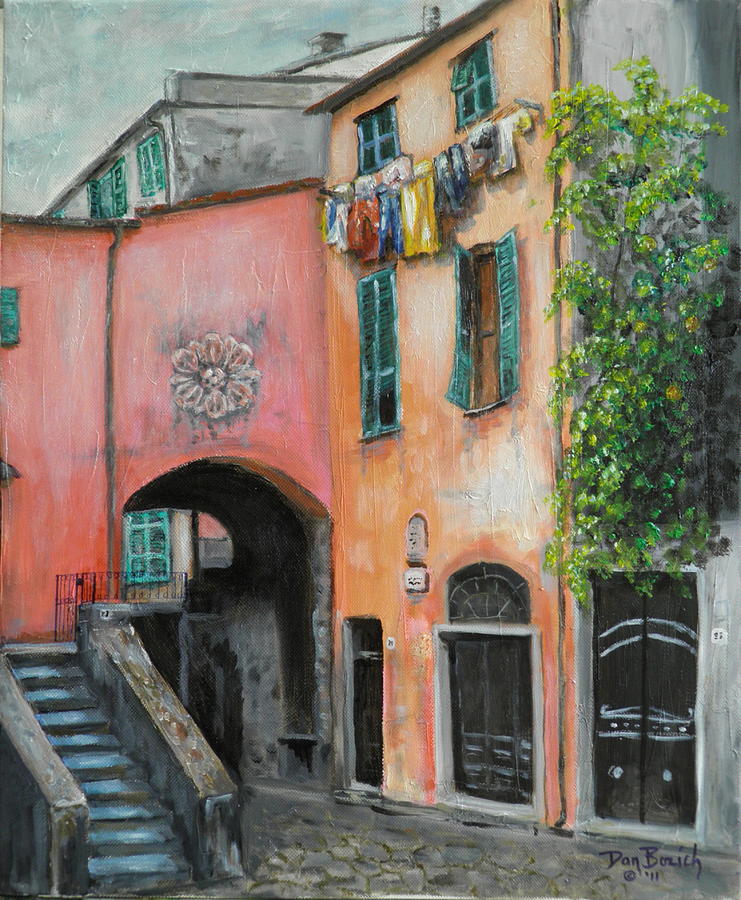Cityscape Painting - Hanging Out in Monterosso al Mare by Dan Bozich Cityscape Painting - Hanging Out in Monterosso al Mare by Dan Bozich