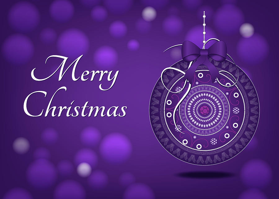 Hanging Purple Ornament Christmas Digital Art by Serena King