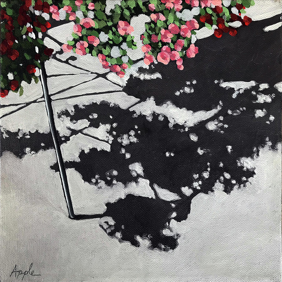 Hanging Shadows - floral Painting by Linda Apple