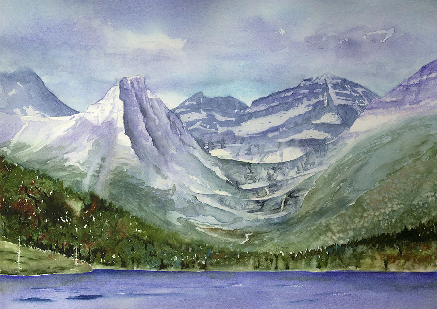 Hanging Valleys - Glacier National Park Painting by Marsha Karle