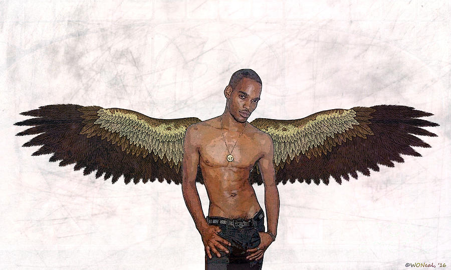 Feather Digital Art - Winged Man 1 by Walter Neal