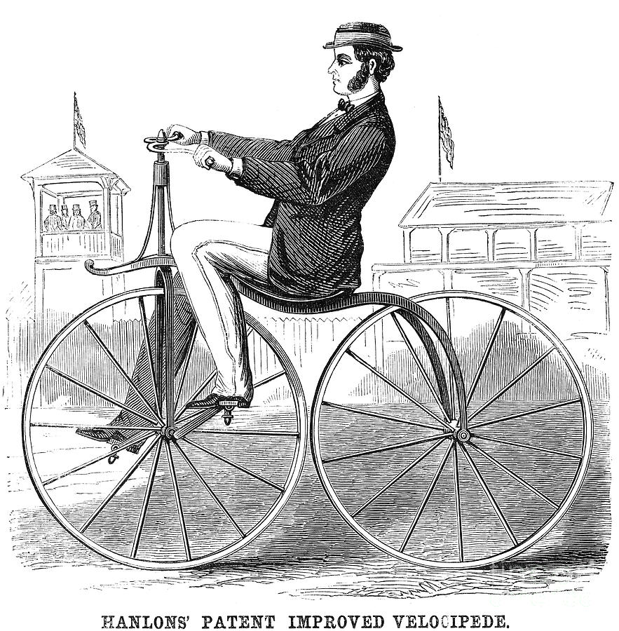 1860s Photograph - Hanlons Velocipede, 1868 by Granger