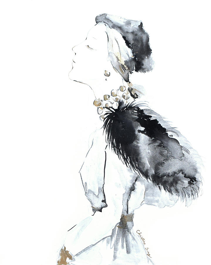 Fashion Illustration Painting - Hannah No. 2 by Christine Song Fashion Illustration Painting - Hannah No. 2 by Christine Song