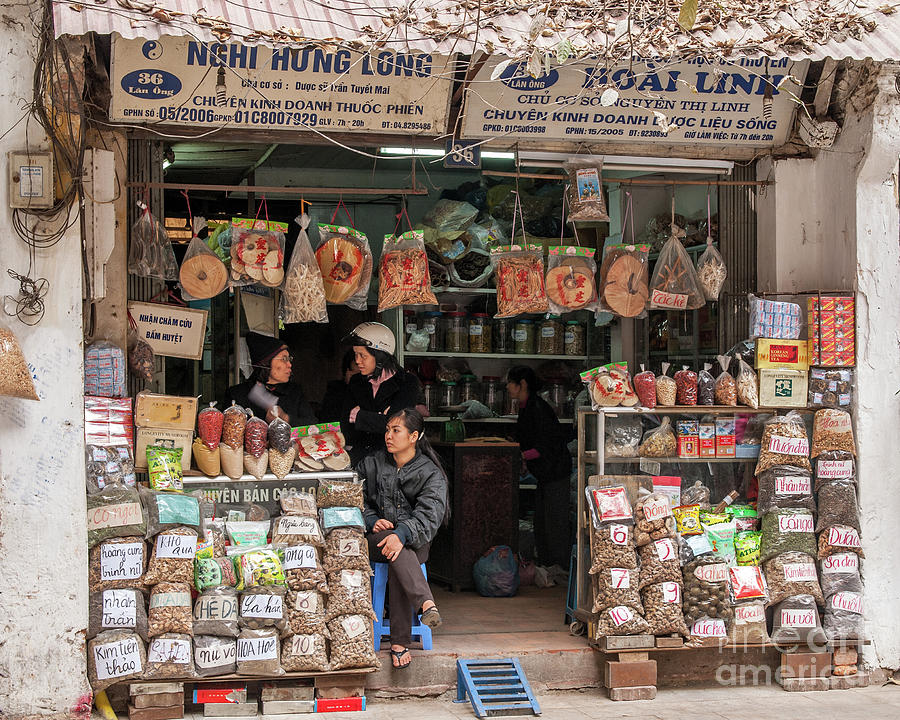 Hanoi Herbal Shop 01  Photograph by Rick Piper Photography