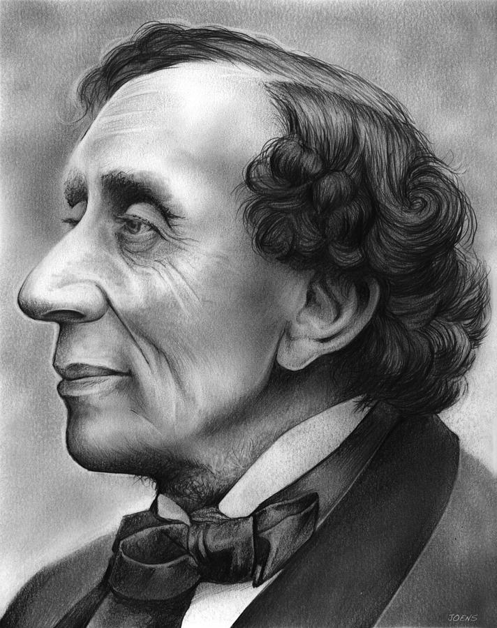 Hans Christian Andersen Drawing - Hans Christian Andersen by Greg Joens